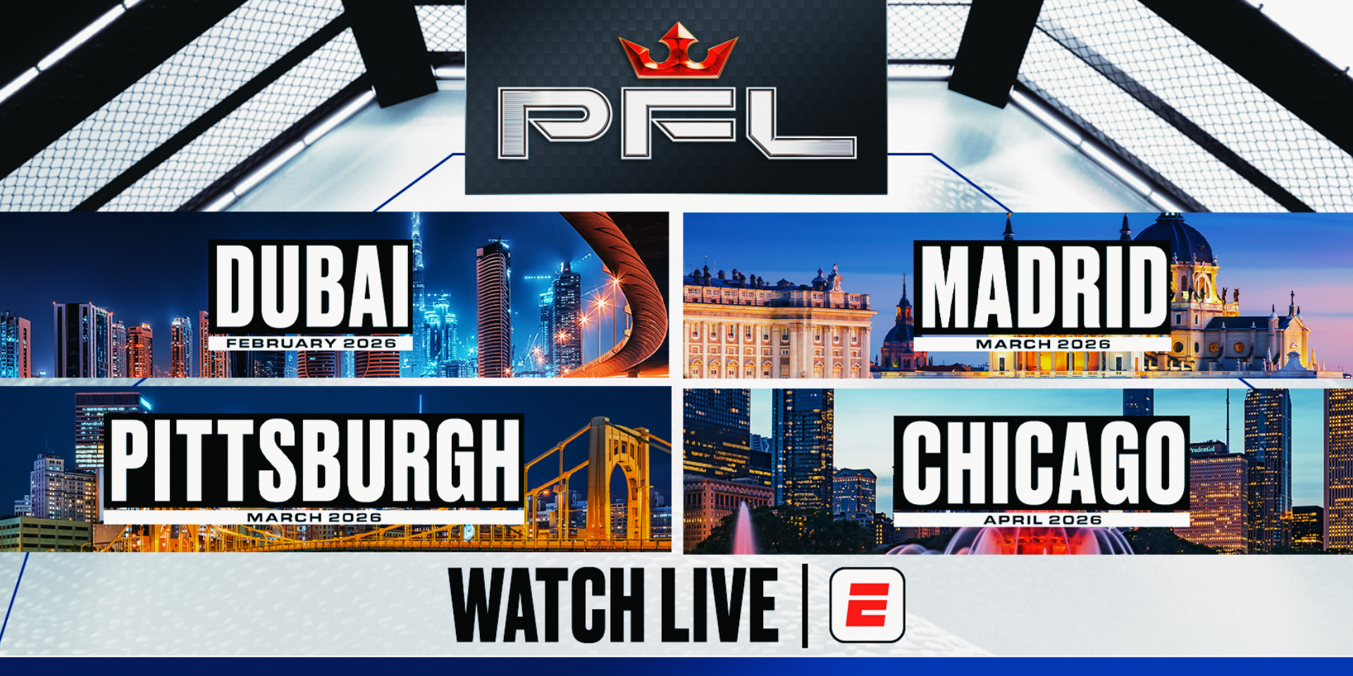 PFL ANNOUNCES FIRST FOUR EVENTS OF 2026