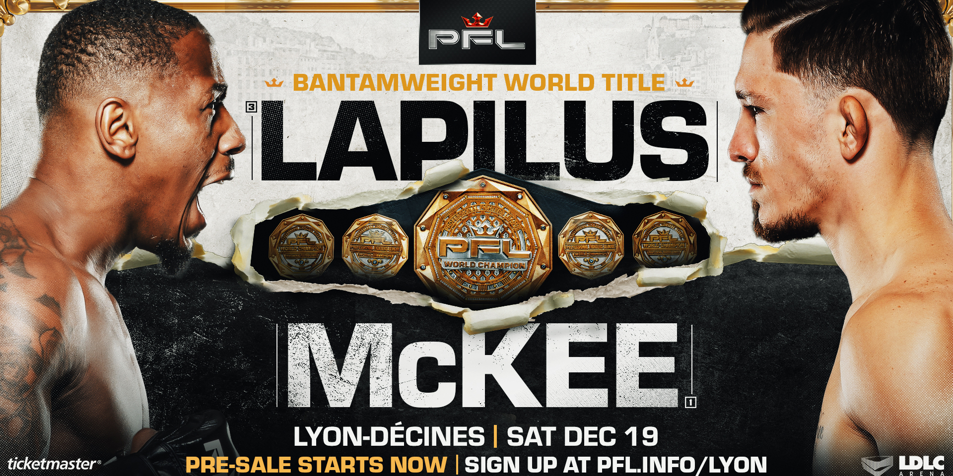 HISTORY ON THE LINE IN LYON AS TAYLOR LAPILUS AND MITCH MCKEE BATTLE FOR INAUGURAL PFL BANTAMWEIGHT WORLD TITLE