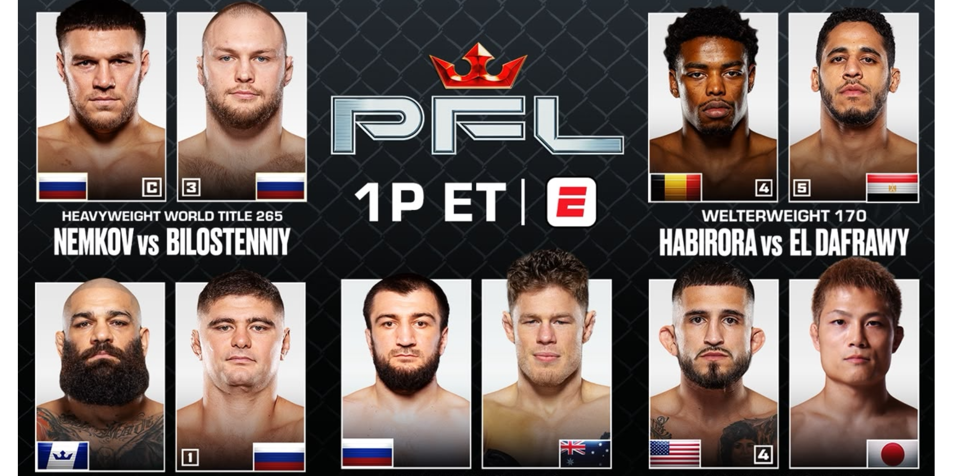 PFL DUBAI FULL CARD CONFIRMED FOR NOVEMBER 14 AT COCA-COLA ARENA