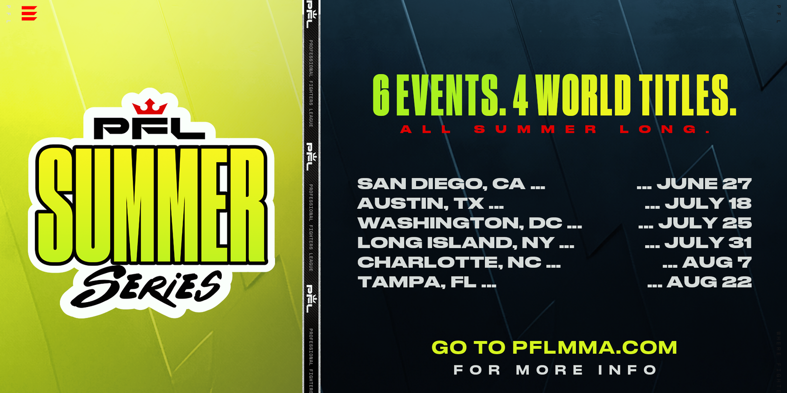 PFL KICKS OFF 'SUMMER SERIES' WITH SIX SHOWS IN EIGHT WEEKS AND NEW FAN ENGAGEMENT EVENTS ACROSS THE U.S.