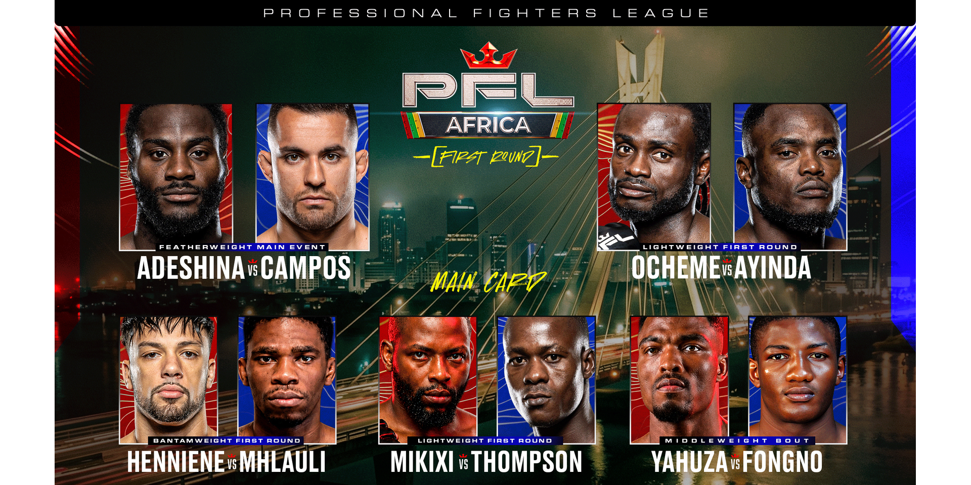 FULL FIGHT CARD ANNOUNCED FOR PFL AFRICA’S HISTORIC DEBUT IN LAGOS