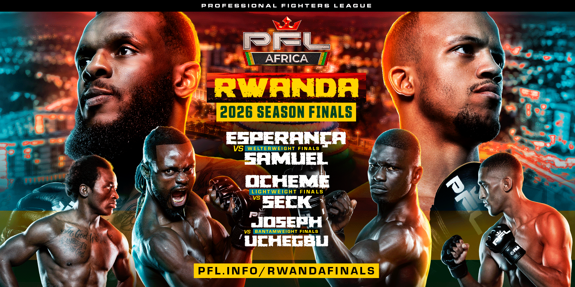 PFL AFRICA FINALS SET FOR KIGALI ON DECEMBER 12 WITH THREE CHAMPIONS TO BE CROWNED AT BK ARENA