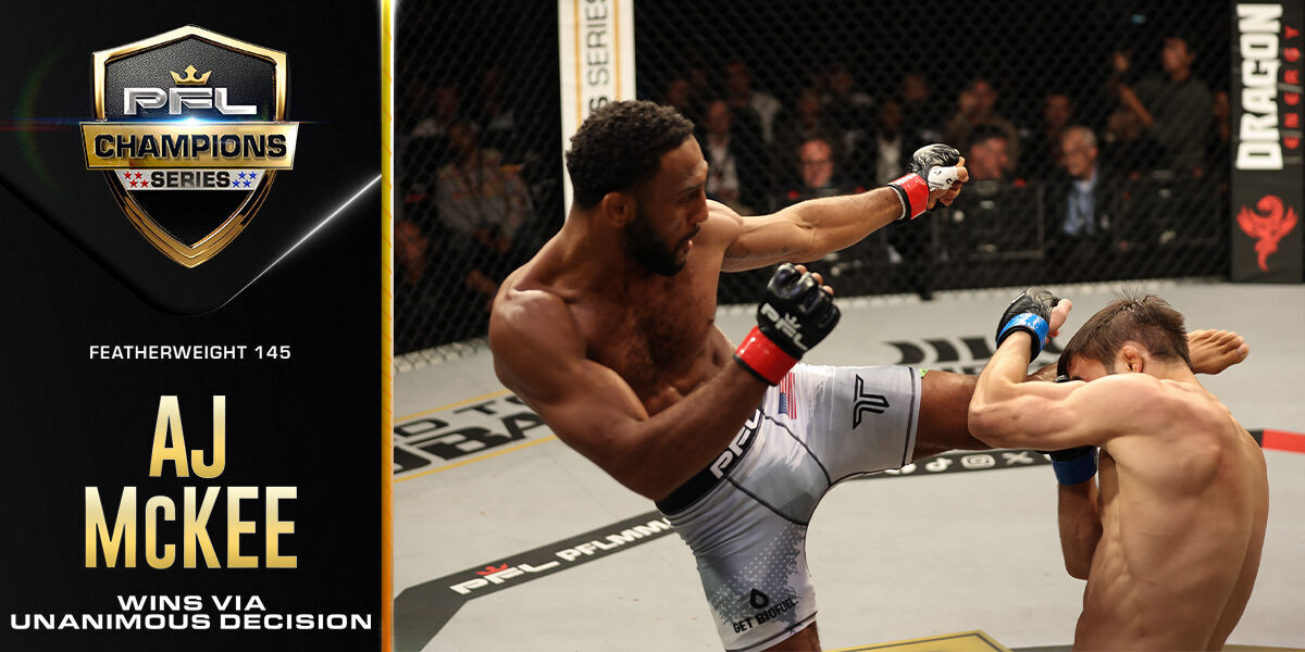 AJ McKee puts on vintage strong performance to come out victorious in featherweight return