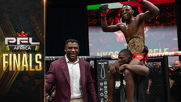 Nkosi Ndebele kicks his way to a second-round knockout and PFL Africa Tournament Championship thumbnail