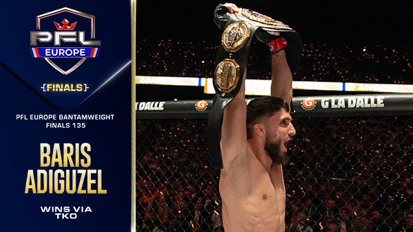 Baris Adiguzel brings lightning quick, but controversial finish to claim PFL Europe Bantamweight Tournament title thumbnail