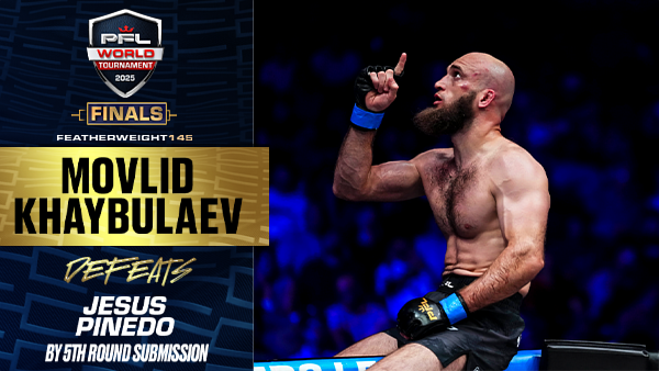 Movlid Khaybulaev takes down his competition and becomes two-time PFL Featherweight Tournament Champion