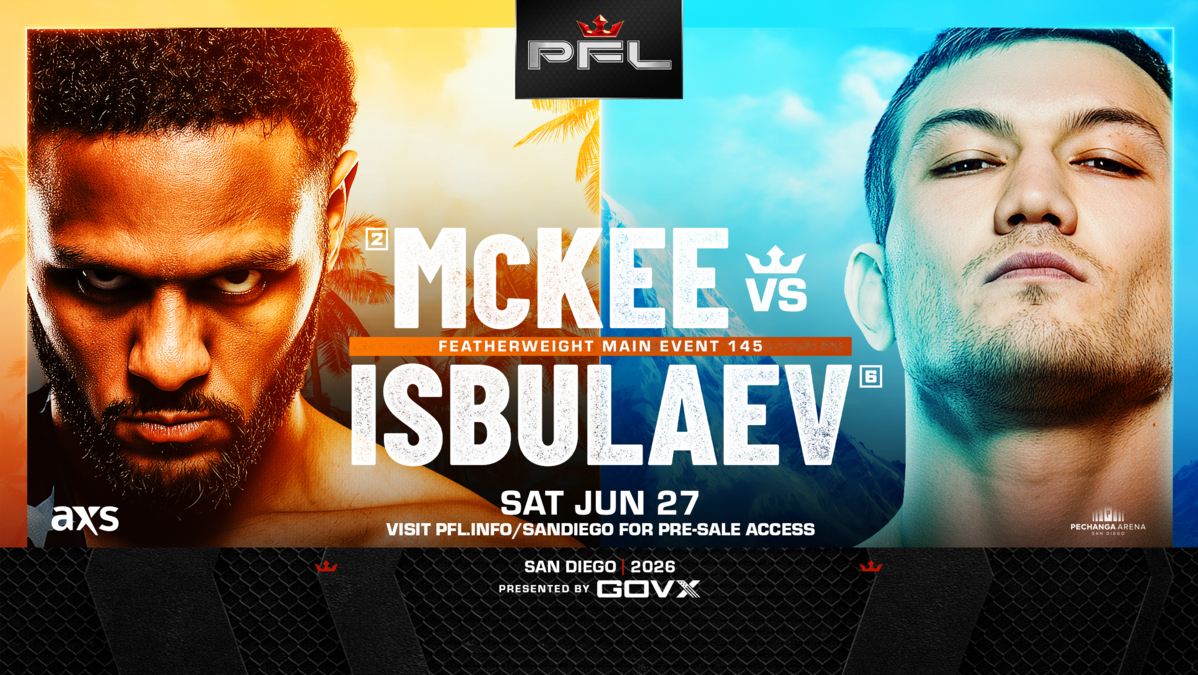 PROFESSIONAL FIGHTERS LEAGUE ANNOUNCES PFL SAN DIEGO ON JUNE 27 AT PECHANGA ARENA SAN DIEGO PRESENTED BY GOVX thumbnail