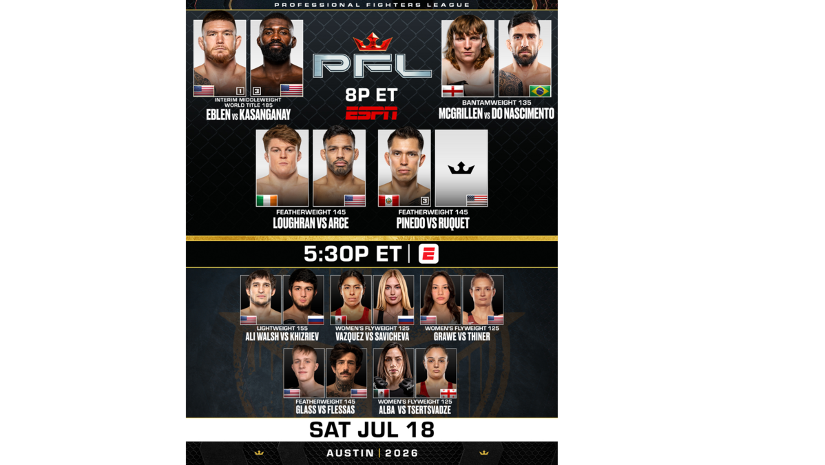 PFL AUSTIN FULL CARD FINALIZED FOR JULY 18 AT MOODY CENTER thumbnail