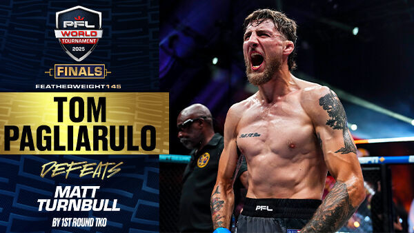 Tom Pagliarulo brings the power with solid knee to the body for first-round KO