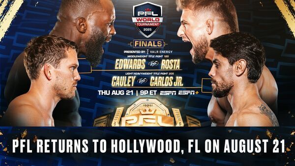 MIDDLEWEIGHT AND LIGHT HEAVYWEIGHT WORLD TOURNAMENT FINALS HEADLINE PFL’S RETURN TO HOLLYWOOD, FLORIDA ON AUGUST 21 thumbnail